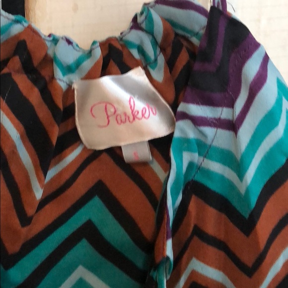 Parker Chevron print open shoulder dress - Picture 3 of 6